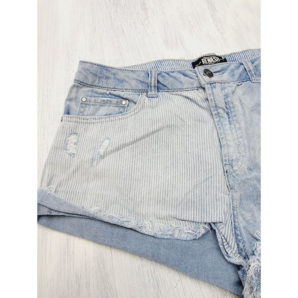 Distressed High Rise Denim Shorts Size 13 Waist 31 - Picture 3 of 7